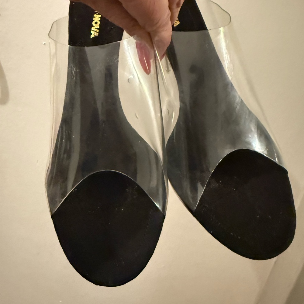 Fashion Nova Black Transparent Heels